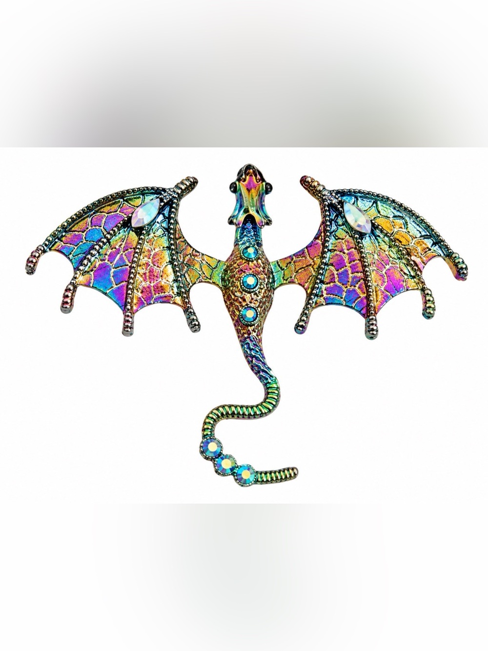 Dragon Fantasy Oil Slick Brooch Flying Dragon Modern